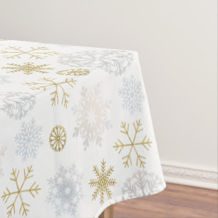 Icy Snowflake Winter Wonderland Tischdecke