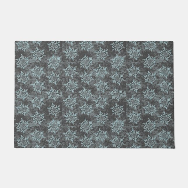Icy Snowflakes Snowflakes Design Fußmatte (Vorderseite)