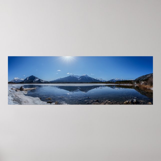 Icy Vermilion Lake Bergrelevue Panorama Poster (Vorne)