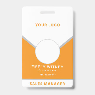 ID Abzeichen Einfache Logo-Vorlage Mitarbeiter-Fot Ausweis