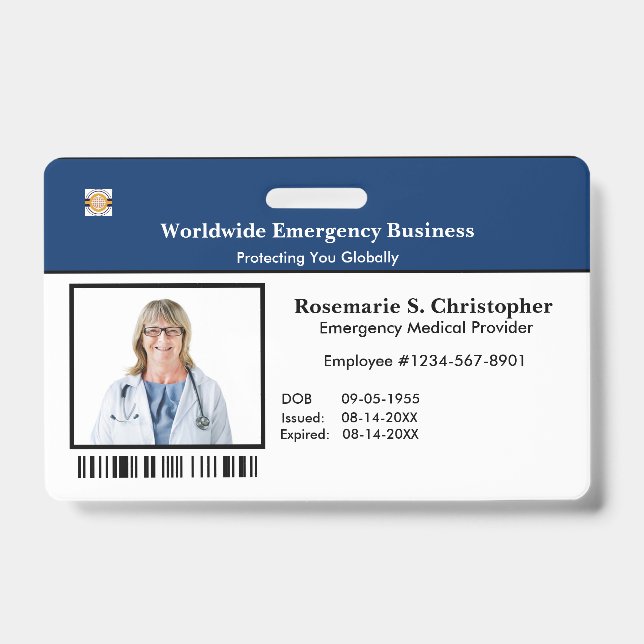 ID-Ausweis Bar Code Foto Ausweis (Vorderseite)