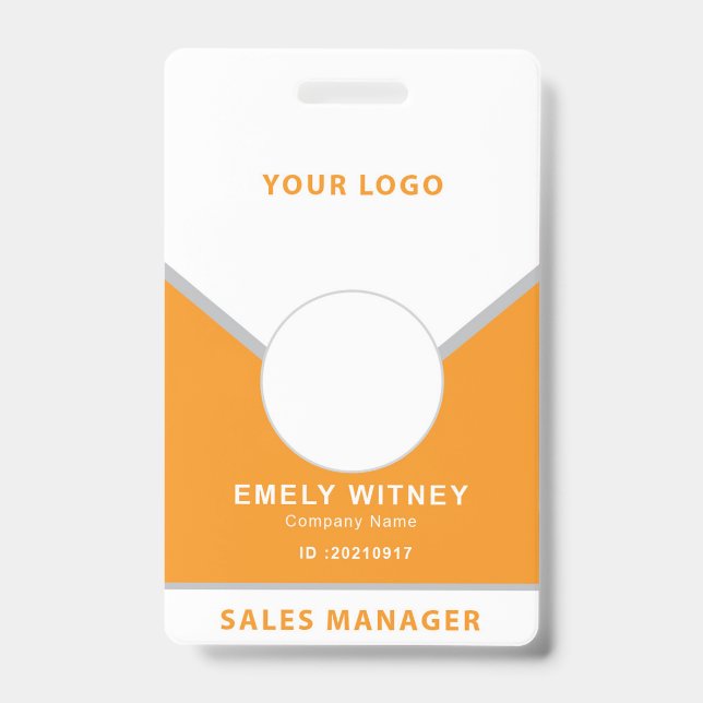 ID Badge simple logo Modèle photo employé (Avant)