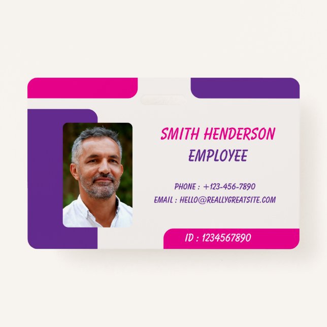 ID Card Badge | Minimal Business Employee Photo Ausweis (Vorderseite)