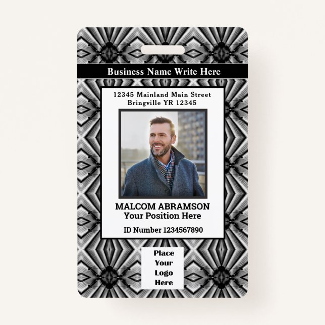 ID Card Foto Name Logo-Bar für Mitarbeiter Ausweis (Vorderseite)