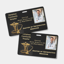 ID de badge de nom de docteur en médecine ostéopat