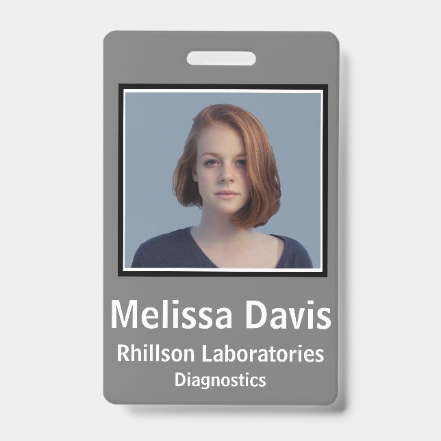 ID de l'employé Badge en acier gris conception ver (Front)