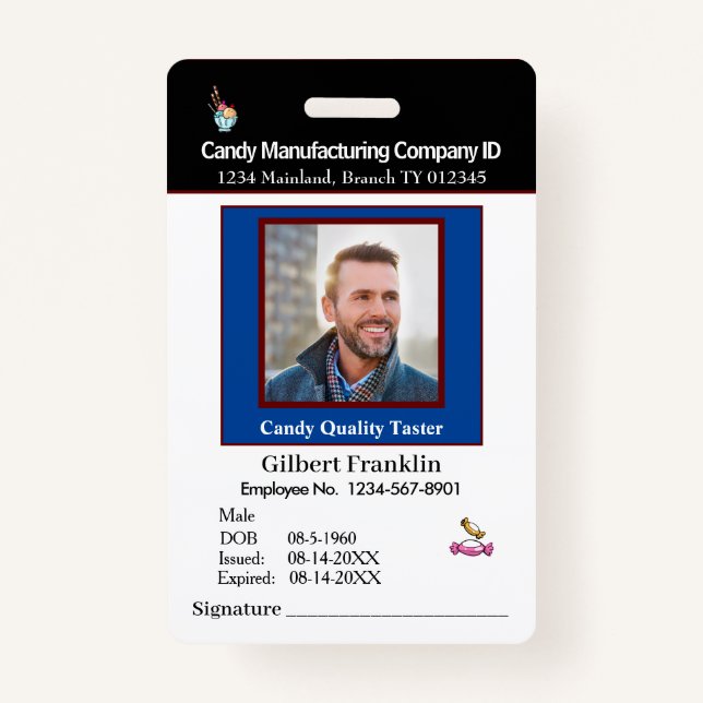 ID-Identifizierungskarte Mitarbeiter-Foto Ausweis (Vorderseite)