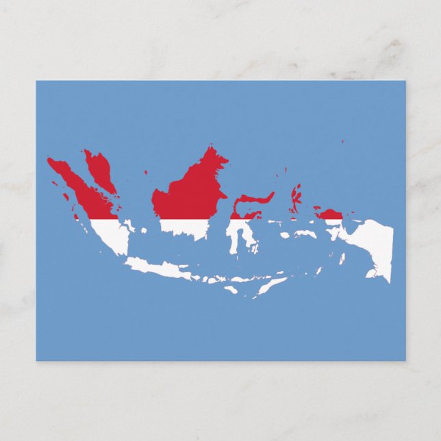 ID Indonésie, Jakarta, Carte du drapeau (Devant)
