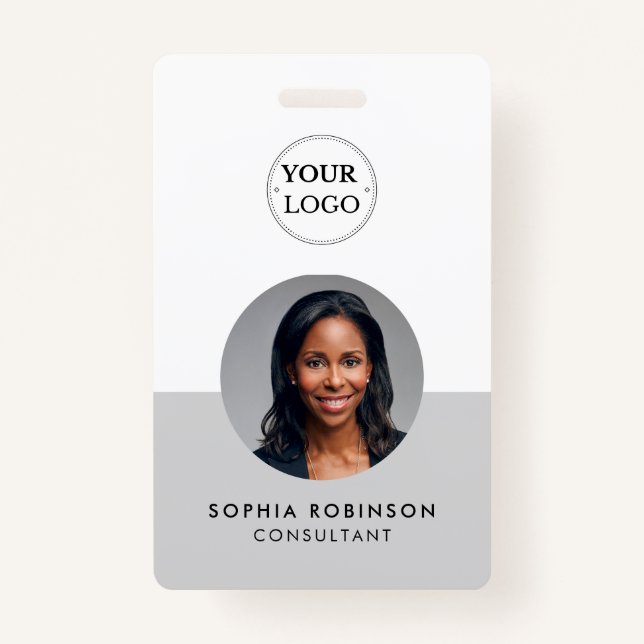 ID-Karte für das Firmenlogo QR-Code Minimalistisch Ausweis (Vorderseite)