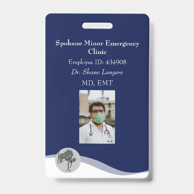ID Lanyard Abzeichen Medical Foto Navy Ausweis (Front)