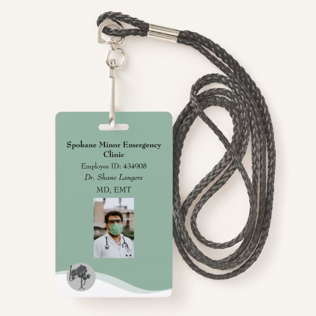 ID Lanyard Badge Médicale Photo (Devant avec lanière)