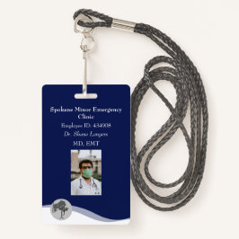 ID Lanyard Badge Médicale Photo Navy