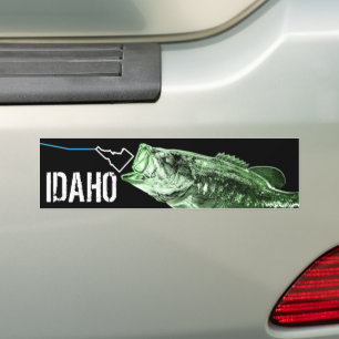 ID LARGEMOUTH BASS - HIER FISHY STKG IDAHO AUTOAUFKLEBER
