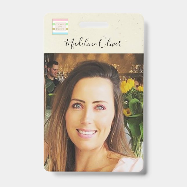 ID photo Logo QR Code Lanyard Rustique Badge (Front)