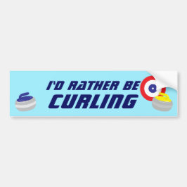 Id Rather Be Curling Fun Ice Sport Autoaufkleber
