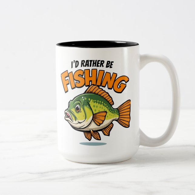 I'd Rather Be Fishing  Zweifarbige Tasse (Rechts)
