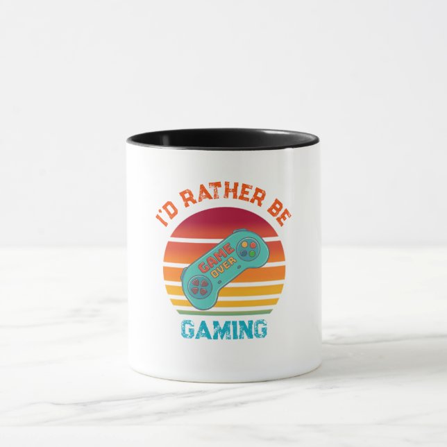 Id Rather Be Gaming Retro Design Tasse (Zentrum)