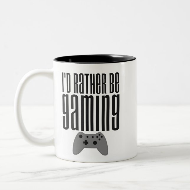 I'd Rather Be Gaming Zweifarbige Tasse (Links)