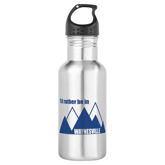 I'd Rather Be In Waynesville Mountain Edelstahlflasche (Vorderseite)