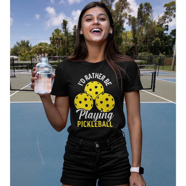 I'd Rather Be Playing Pickleball funny Pickleball T-Shirt (Von Creator hochgeladen)
