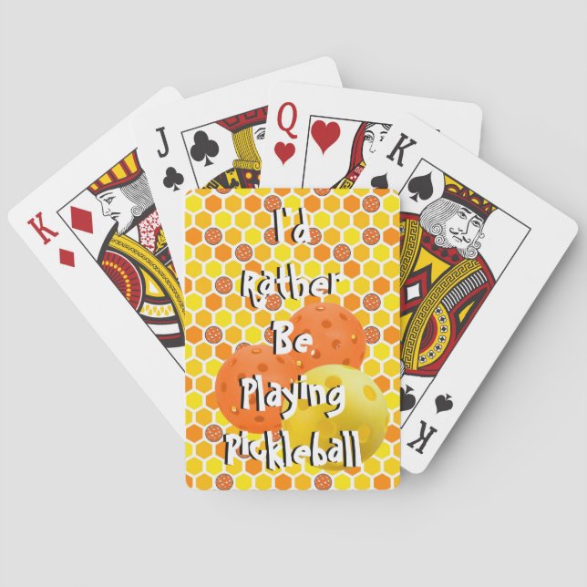 I'd Rather be Playing Pickleball, Orange, Yellow Spielkarten (Rückseite)