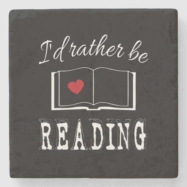 I'd rather be reading steinuntersetzer (Vorderseite)