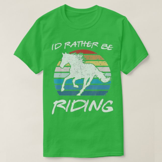 ID RATHER BE REITER Reitpferd Reitsport V T-Shirt (Design vorne)