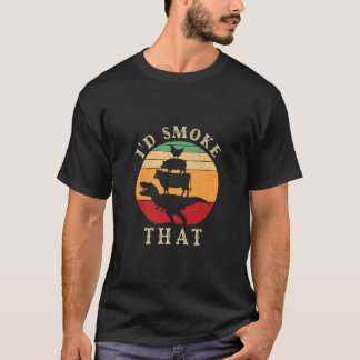 Id Smoke That Funny BBQ Vintage Meat Smoker Grill T-Shirt