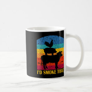 Id Smoke That - Funny Grillen Retro Barbeque Grill Kaffeetasse