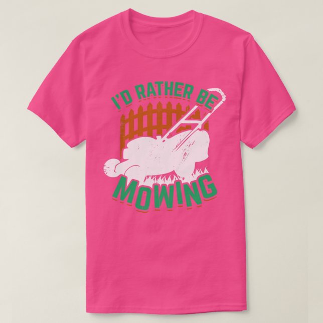Id statt mähen Rasenmäher T-Shirt (Design vorne)