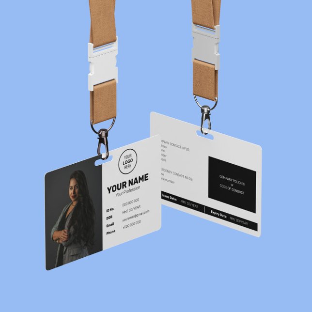 ID-Strichcode Mitarbeiter-Foto Modernes Minimal Sc Ausweis (Von Creator hochgeladen)