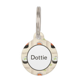 ID-Tag des benutzerdefinierten Sushi-Tile-Pets Haustiermarke