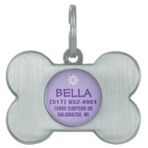 ID-Tag des Hundes - Lila für kleine Hunde Tiermarke