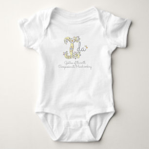 Ida Girls Name bedeutet, ich Monogramm Herz Baby Strampler