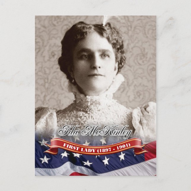 Ida McKinley, First Lady der USA Postkarte (Vorderseite)
