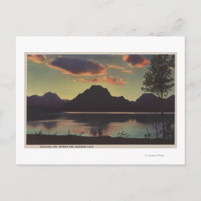 Idaho - Abendblick auf den Moran & Jackson Lake Postkarte (Vorderseite)