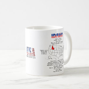 Idaho American Staat auf einer Karte und nützliche Kaffeetasse