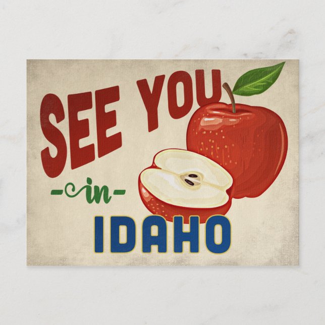 Idaho Apple - Vintage Travel Postkarte (Vorderseite)