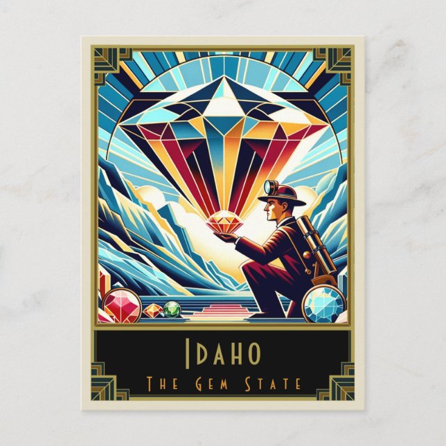 Idaho | Art Deco Postkarte (Vorderseite)