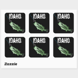 IDAHO BASS - HIER FISCHEREI - STREKENDE IDAHO QUADRATISCHER AUFKLEBER