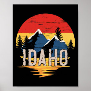 Idaho Bergsonne Idaho im Freien Retro Poster
