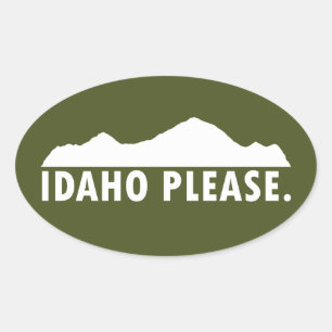 Idaho Bitte Ovaler Aufkleber