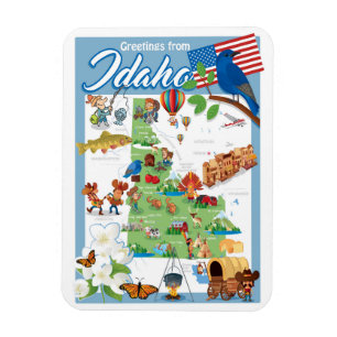 Idaho-Cartoon-Karte Magnet