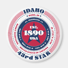 Idaho Circle Typographie Souvenir Magnet