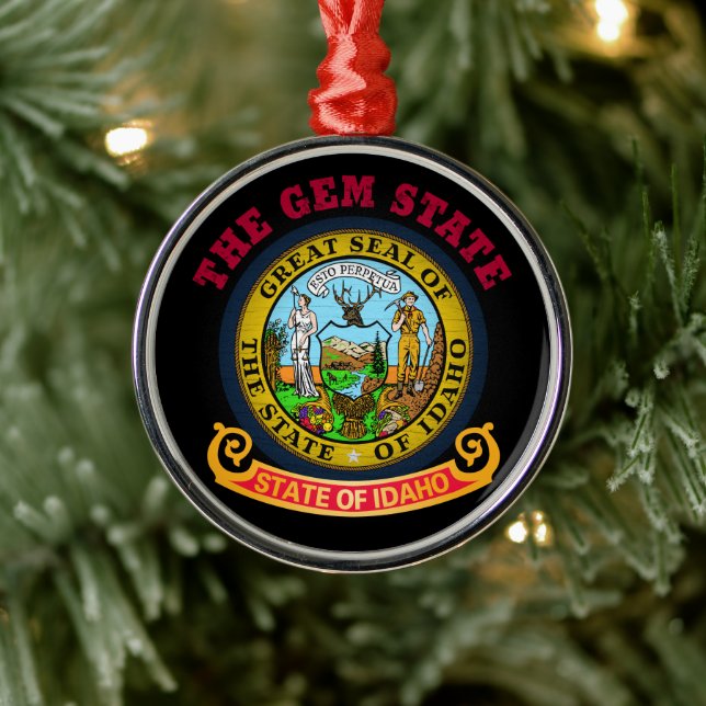 IDAHO CROSSROADS STAAT FLAG ORNAMENT AUS METALL (Baum)