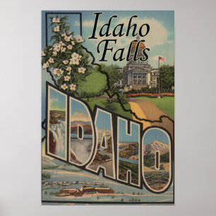 Idaho Falls, Idaho - Große Letter-Szenen Poster