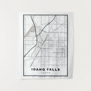 Idaho Falls Map Wandteppich