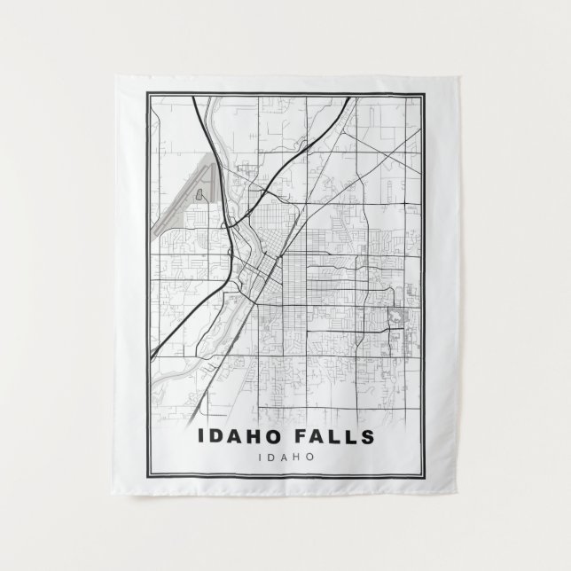 Idaho Falls Map Wandteppich (Vorderseite)