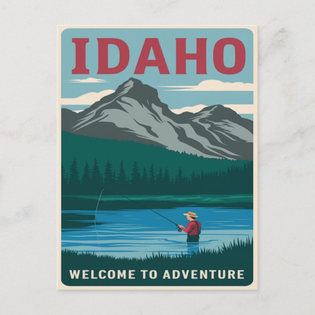 Idaho Fishing Adventure Postkarte (Vorderseite)