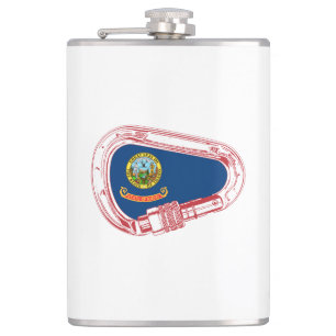 Idaho Flag Klettersteig Carabiner Flachmann